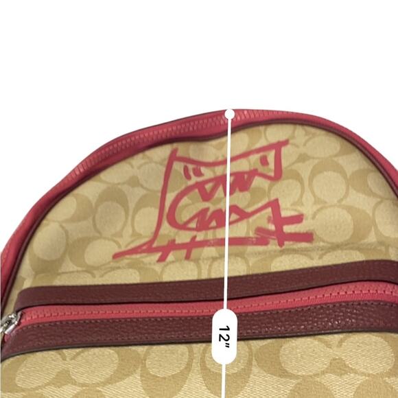 COACH Vale Medium Charlie Backpack In Signature Canvas With Rexy By Guang Yu - Picture 7 of 8